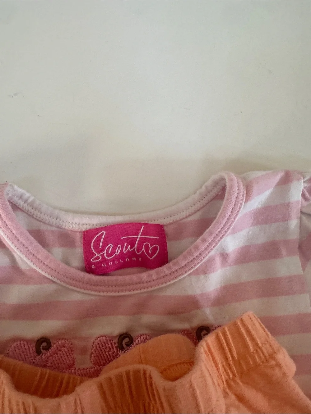 Girls Pink & Peach Pumpkin Stripe Matching Set